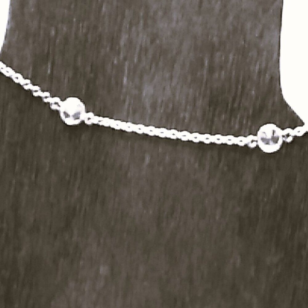 JCM 925 Sterling Silver & Cubic Zirconia (CZ) Dainty Thin Bracelet Sm Wrist NWOT